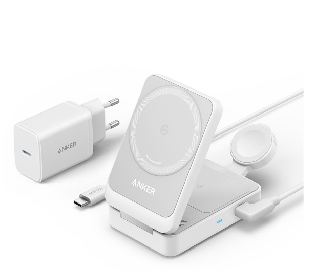 Anker MagGo Wireless Charging Station Qi 2.0 15W 3-in-1 biała - 1274256 - zdjęcie